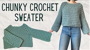 Chunky Crochet Sweater Tutorial | Easy Crochet Raglan / Top Down Sweater