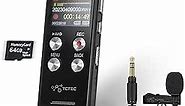 96GB TCTEC Digital Voice Recorder with 7000 Hours Recording Capacity, Audio Noise Reduction, Sound Tape Recorder with Playback, Clip-on Mic Dictaphone for Meeting, Lecture