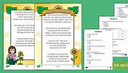 KS1 My Short Sunflower Poem Differentiated Reading Comprehension Activity