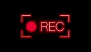 🔴 Neon Red Flashing Recording Icon Transition Overlay Intro for Video Edits (FREE DOWNLOAD)