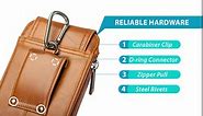 Hengwin Genuine Leather Phone Holster Compatible with iPhone 14 Pro Max 14 Plus 6s Plus 7 Plus 8 Plus Holster Wallet Case with Belt Clip Belt Loop Cell Phone Pouch Card Holder (Brown)