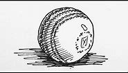 How to draw Cricket Ball Real Easy