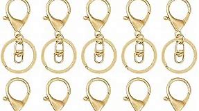 30 Pcs Gold Lobster Claw Clasps Keychain for Jewelry Making,Metal Lobster Clasp Swivel Trigger Clips with Swivel Clasps Hook Clips Flat Split Keychain Ring 100Pcs Open Jump Ring for DIY Craft Making