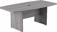 Bush Business Furniture Conference Table - Boat Shaped Conference Room Table for 4-6 People with Wood Base Stylish 6 FT Table for Office Boardrooms and Training Rooms in Platinum Gray 72W x 36D