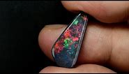 4.08 cts Australian Black Opal Solid Stone, Lightning Ridge