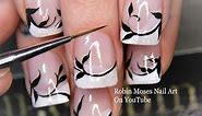 Black and White French Filigree for Beginners Nail Art