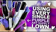 BEST COLOR EVER?! | Drawing Something Using Every PURPLE PEN, PENCIL, MARKER, WATERCOLOR, ETC I Own.