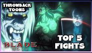 TOP 5 Blade Fights | Marvel Anime: Blade | Throwback Toons