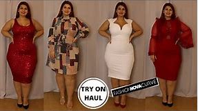 Plus size dresses try on haul | Fashion Nova Curve