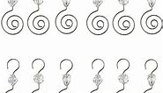 HOHIYA 36 Pc Ornament Hooks Hangers Christmas Decorations Small Decorative Hanging Metal Wire Acrylic Crystal Clear Jeweled Swirl for Tree Craft mini Disco Ball Plastic Fillable Baubles 2.5inch Silver