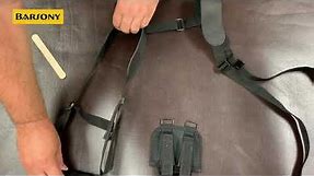 How to adjust a Barsony ambidextrous shoulder holster with magazine pouch
