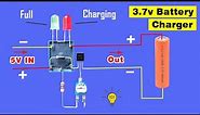 Auto cut off 3.7 volt Battery charger circuit using Relay, Simple 3.7 volt Battery charger
