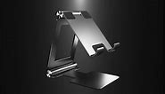Anozer Tablet Stand, Adjustable & Foldable Aluminium for iPad Stand,Designed for 2022 iPad Air 5/4,for iPad Mini 6/5,for iPad 10.2,for iPad Pro 12.9/11,Portable Monitor, Surface (4-13 inch)-Black