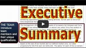 How to Write an Executive Summary (Business Plan)