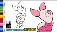 How to Draw Piglet Easy from Winnie the Pooh | 4 Kids
