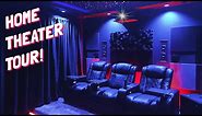 MY Home Theater Tour 2021! KRIX 7.3.6 Home Theater Setup & Tour 120" AT Screen DIY Star Ceiling