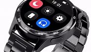 Smart Watch for Men(Answer/Make Call), 1.43" HD AMOLED Smartwatch for Android/iPhone Phones, Fitness Tracker, Black Sports Watch with Heart Rate/Sleep/SpO2 Monitor/IP68 Waterproof/Step Counter