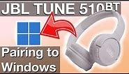 Pairing JBL TUNE510BT to WINDOWS laptop (How to instructions)