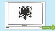 Albania Flag Colouring Sheet