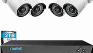 REOLINK 4MP 8CH PoE Security Camera System, 4pcs Wired 1440P Security IP Camera for Indoor and Outdoor, Person Vehicle Detection, 4K 8CH NVR with 2TB HDD for 24-7 Recording RLK8-410B4
