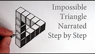 How to Draw The Impossible Triangle with 3d Cubes: Optical Illusion