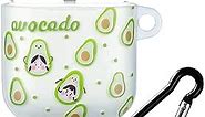 Wonhibo Avocado Airpods Case, Clear Cute Summer Fruit Cover for Apple Airpod 1 2 with Keychain