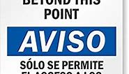 SmartSign-S-1225-B-PL-10 Notice - Employees Only Beyond This Point Bilingual Sign by | 7" x 10" Plastic