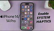 iPhone 14/14 Pro: How To Turn ON (Enable) System Haptics