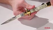 Kissing Crane Mother Of Pearl Stiletto Pocket Knife