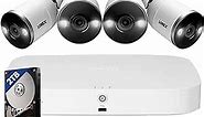 Lorex Fusion 4K Security Camera System w/ 2TB NVR - 8 Channel PoE Wired Home Security System w/ 4 Metal Cameras - Motion Detection, Two-Way Audio, Color Night Vision, Weatherproof Surveillance