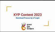 How to Download KYP Content 2023 by LF Login? Online KYP Content Download Process