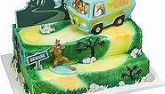 DecoSet® Scooby-Doo! Mystery Machine Birthday Cake Topper, 5-Piece Party Decorations with Figure and Van, Backdrop and Stickers