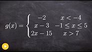 Graphing a Piecewise Function