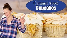 CARAMEL APPLE CUPCAKE RECIPE: A pastry chef shows you how to make caramel apple cupcakes!