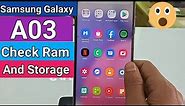 Samsung Galaxy A03 check Ram and Storage