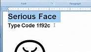 Serious Face Emoji in Ms Word #emoji #computerthecourse #msword #shortsviral