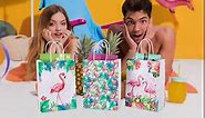 Flamingo Gift Bags with Tissue - 24Pack Paper Bags with Handles, 8.7'' Small Gift Bag Party Bags for Kids Birthday, Mothers Day, Bridal Showers, Baby Showers