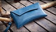 Leather Wristlet DIY | How to Make Leather Clutch | PDF Leather Pattern GIVE AWAY