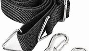 Flat Bungee Cord with Hooks Adjustable Fits Size (Black, ADJ 48 inches)