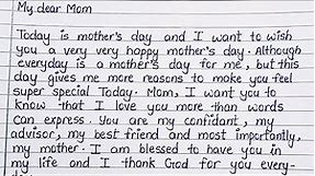 Mother's day greeting card writing | Mother's day letter writing | Mother's day massage