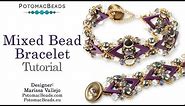 Mixed Bead Bracelet - Tutorial for bead weaving with a variety of different beads
