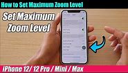 iPhone 12/12 Pro: How to Set Maximum Zoom Level