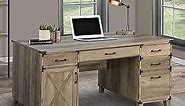 Execustive Storage Classic Office Desk, Rustic Oak