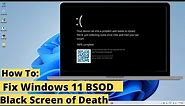 How To Fix Windows 11 BSOD (Black Screen of Death) | Blue Screen of death