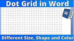 Dot Grid in Word with Different Size, Shape and Color - Microsoft Word Tutorial