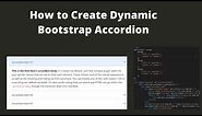 How to Create Dynamic Bootstrap Accordion