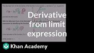 Formal and alternate form of the derivative example 1 | Differential Calculus | Khan Academy