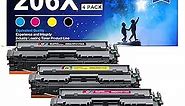 OLORVA 206X Toner Cartridges 4 Pack High Yield 206A | Replacement for HP 206X 206A Compatible with HP Color Laserj Pro MFP M283fdw M283cdw, MFP M255dw, Color Pro MFP M282 M283 M255 Series | W2110X