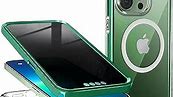 Neeliup Alpine Green iPhone 11 Pro Max Privacy Case - 100% Screen Sensitivity, Anti-Peep Protector, MagSafe Compatible, Full Body Protection
