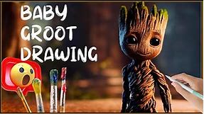 How to Draw Baby Groot Drawing | Easy Drawing Lesson for Kids - Guardians of the Galaxy Drawing